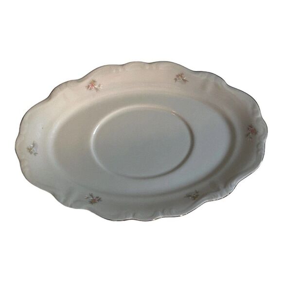 Johann Haviland Floral Splendor GRAVY BOAT with Plate Pastel Flowers Vintage - Picture 6 of 13